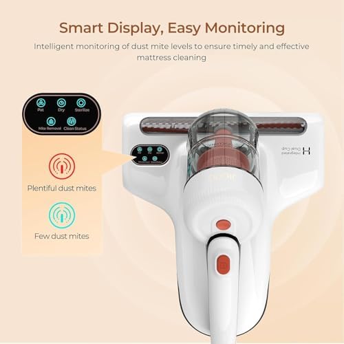 JIGOO J200 Improve Sleep Mattress Vacuum Cleaner Uv Sanitizing, Deep Cleaning Bed Vacuum Non-Destructive Fabrics, 99.9% Effective Filtration for Allergy Sufferers - Image 3