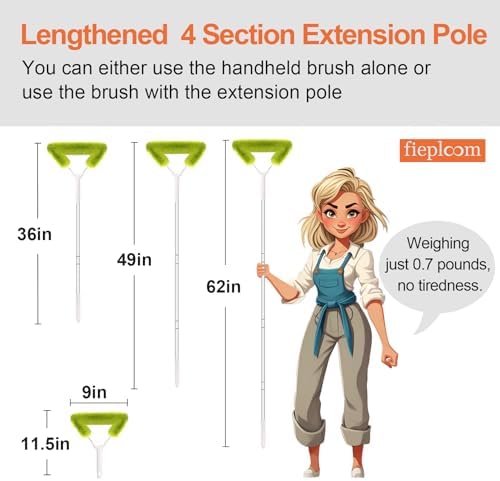 Window Screen Cleaning Brush with 62in Extension Pole - Image 3