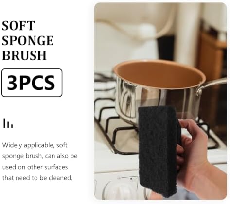 3pcs Grill Brush Scraper Heavy Duty Griddle Scrubber Scouring Pad Griddle Cleaning Brush for Charcoal Gas Grills Cast Iron Cookware Oven Grate Stovetop BBQ Cleaning - Image 4