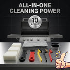10-Piece Professional Heavy Duty Grill & Oven Cleaning Kit - Brushes, Scrapers, Sponge for BBQ & Microfiber Towel, 0.71 oz Stainless Steel Paste,Deep Clean Stovetop, BBQ Cleaning Tools - Image 3