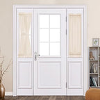 MIULEE Cream Beige 25 x 40 Inches Sidelight Sheer Curtains for French Door by MIULEE