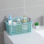 Portable Shower Caddy Basket Plastic Storage Basket with Divided Light Blue - Image 2