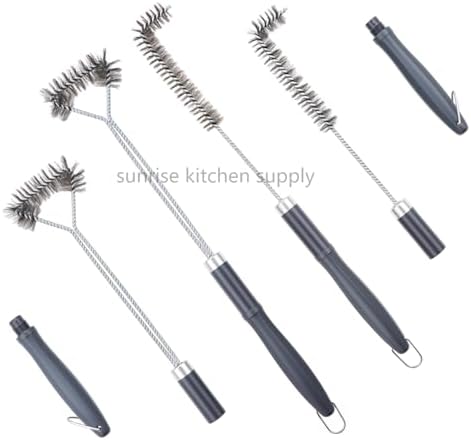 SUNRISE Fryer Brush with Long Handle (Stainless Steel with Plastic Handle, L and Single Brush) - Image 5