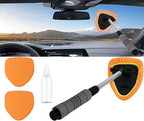 Car Windshield Cleaner Tool with Reusable Pads Extendable Handle (Orange) by Unknown
