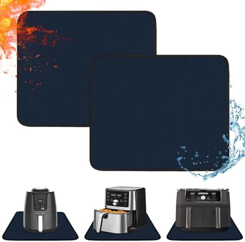 2 PCS Heat Resistant Mats for Countertop Air Fryer, 24x21in, Blue by Amerbro