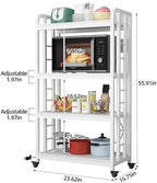 Bakers Rack with Power Outlet ，4-Tier Kitchen Baker's Rack,Microwave Cart - Image 2