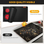 Stove Top Covers For Electric Stove Mat, Heat Resistant Mat for Glass Cooktop Double-Sided Fireproof Waterproof Oilproof 28.5 x 20 Inches Black - Image 3