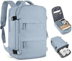 coofay Large Travel Backpack For Women Men Airline Approved Carry On Backpack Flight Approved Waterproof Sports Luggage Backpack Casual Daypack Hiking Backpack Grey Blue by coofay