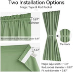 Vatge Sage Green Door Curtains for Door Window,Sidelight Front Door Curtains for Glass Window, 1 Panel, W12 x L72, Sage Green - Image 2