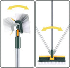Grout Scrub Brush with 42" Long Handle Double-Sided Floor Scrub Brush V-Shape Grout Cleaner with Squeegee 180° Rotating for Tile Floors, Baseboards, Wall - Image 7
