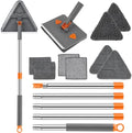 CALBEAU Baseboard Cleaner Tool with Handle, Wall Mop with Squeegee, Gray by CALBEAU