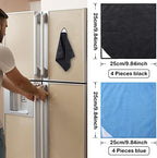 Magnetic Microfiber Cleaning Cloth, Black, Blue, 10 x 10 Inch, 8 Pcs - Image 2