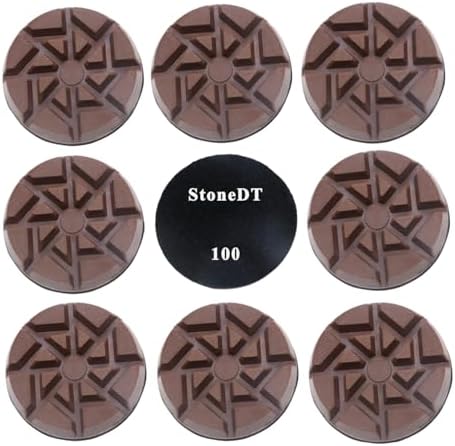 Diamond Polishing Pucks for Floor Grinding Machine, 3 Inch Resin Bond Discs for Concrete, Terrazzo, Marble, Granite, 100#, 9PCS by StoneDT