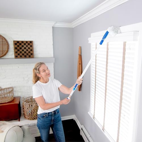 Unger Connect and Clean Dusting Kit with 4' Steel Pole, Features Microfiber Duster, Cobweb and Corner Duster and Wide Blind Duster, High-Access Dusting and Cleaning of Blinds, Windowsils, Cabinets - Image 3