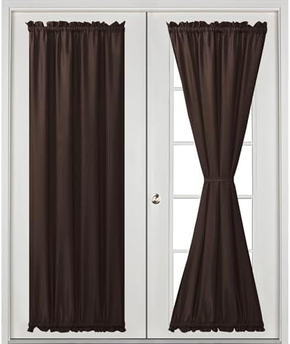 Hiasan French Door Curtains Privacy, Chocolate, 24W x 72L, 1 Panel - Image 2
