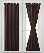 Hiasan French Door Curtains Privacy, Chocolate, 24W x 72L, 1 Panel - Image 2