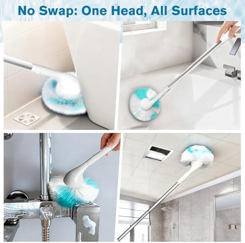 Non-Scratch Tub Tile Scrubber Brush, 48" Long Handle (1-Pack) - Image 5