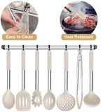 E-far Silicone Cooking Utensils Set, 7-Piece Khaki Kitchen Utensils Set - Image 6
