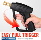 YAMATIC Short Pressure Washer Gun with Stainless Steel 3/8" QC 4000 PSI - Image 4
