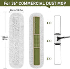 36" Commercial Dust Mop Pads Refills: Reusable Mop Head Replacement - Image 2