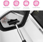CouTun Car Side Mirror Squeegee, Retractable Car Rearview Mirror Wiper, 38.6in Long Handle Auto Glass Cleaning Tool, Multi-Functional Portable Side Mirror Wiper (Black) - Image 3