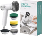 Electric Spin Scrubber, Cordless Power Scrubber & Electric Cleaning Brush with Replaceable Heads, Dual Speed IPX7 Waterproof Handheld Scrubber for Bathroom, Shower, Sink, Window, Tile Cleaning by Unknown