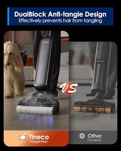 Tineco Floor One S9 Artist Steam Wet Dry Vacuum Cleaner, High-Temp Steam Cleaning, 22kPa Suction, 360° SmoothDrive, Anti-Tangle Design, 185°F Flashdry, Long Runtime, 180° Lay-Flat - Image 5