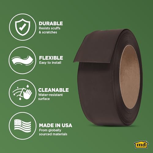MD Building Vinyl Wall Base, Brown, 4in x 60ft Dry Back Trim - Image 4