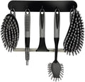 Scrub Brush Set of 6 pcs - Cleaning Shower Scrubbers with Squeegee for Shower Glass and Adhesive Wall Hooks Including Grout Cleaner Brush, Scrub Brushes for Cleaning Bathroom, Shower, Tile, Bathtub by TrazonProducts