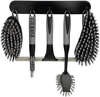 Scrub Brush Set of 6 pcs - Cleaning Shower Scrubbers with Squeegee for Shower Glass and Adhesive Wall Hooks Including Grout Cleaner Brush, Scrub Brushes for Cleaning Bathroom, Shower, Tile, Bathtub by TrazonProducts