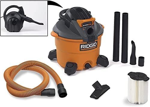 RIDGID Wet Dry Vacuums VAC1200 Heavy Duty Wet Dry Vacuum Cleaner and Blower Vac, 12-Gallon, 5.0 Peak Horsepower Detachable Leaf Blower Vacuum Cleaner with Pro-Grade Hose - Image 2