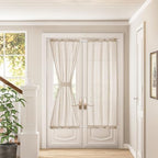 Linen French Door Curtains 2 Panels W25 x L72 with Dual Rod Pocket by DUKIYO