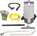 Super Coach Pro 10, 10 qt. Backpack Vacuum w/Horse Hair and Nylon Brush Blend Hard SurfaceTool Kit, 107342, Corded by ProTeam