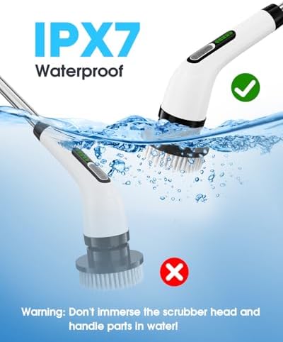 Highyes Electric Spin Scrubber for Cleaning Bathroom: Cordless Power Shower Scrubber - Electric Cleaning Brush for Tile Tub - Image 6