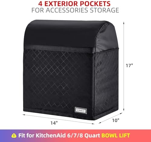 HOMEST Stand Mixer Dust Cover for KitchenAid 6/7/8 Quart Bowl Lift - Image 3