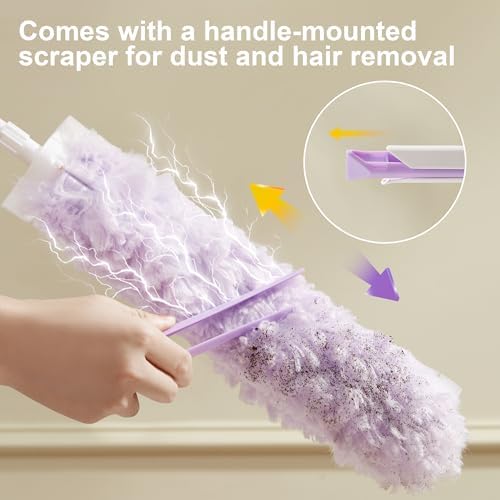 JOYMOOP Ceiling Fan Cleaner Duster and Cobweb Duster with Extension Pole, 28–98 Inch Handle and 6 Refills for High Ceilings and Furniture - Image 5