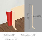 HARFINGTON 20ft x 6" Baseboard Trim Peel and Stick Wall Flexible Molding Trims, Self Adhesive PVC Cove Base Baseboards for Walls Corner, Beige - Image 2