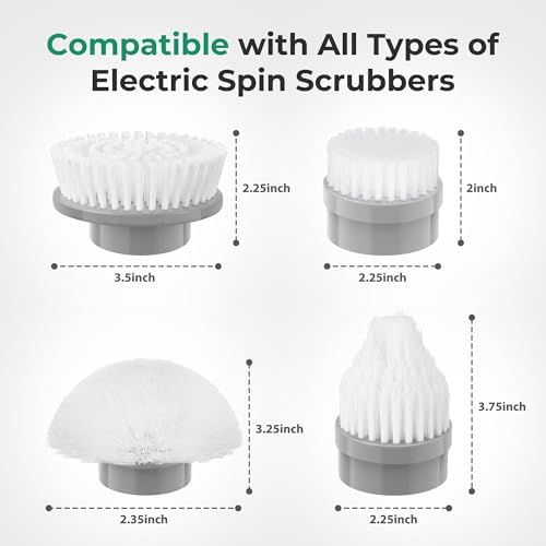 kHelfer Brush Head 4 Pack, 4 Pcs Replacement Brushes for KH8 Spin Scrubber - Image 3