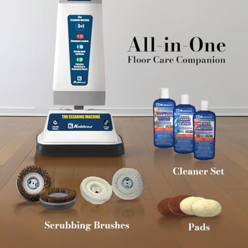 Koblenz Shampooer and Polisher Cleaning Machine, Floor Cleaner with 1100-rpm Motor, 5' Power Cord, 120-oz Tank, 2-Speed Settings, Scrubbing Brushes, Lambswool Pads, and Polishing Pads, P-820 B - Image 3