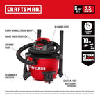 CRAFTSMAN CMXEVBE17584 6 Gallon 3.5 Peak HP Wet Dry Shop Vacuum - Image 2