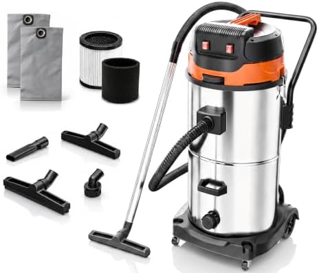 21 Gal Industrial Wet Dry Shop Vacuum, 2400W 2-Motors Heavy Duty by PURILITZS