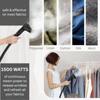 SALAV GS18-DJ Standing Garment Steamer with Roll Wheels for Easy Movement, 1.8L Water Tank for 1 Hour Continuous Steaming, Adjustable Pole for Storage, Includes Descaler Packet, 1500 watts - Image 3