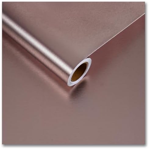 CRE8TIVE 12"x80" Rose Gold Stainless Steel Contact Paper for Kitchen Wallpaper Peel and Stick Brushed Metallic Wallpaper Heat Resistant Self Adhesive Metal Vinyl for Appliance Dishwasher Fridge Covers by CRE8TIVE