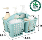 Portable Shower Caddy Basket Plastic Storage Basket with Divided Light Blue - Image 6