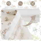 StangH Cordless Oak Yellow Linen Floral Roman Shades, W30 x L64, 1 Panel - Image 3