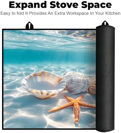 Heat-resistant Stove Top Cover - 28.5" X 20.5" Cooktop Protector Covers, Scratch-resistant Washable Pad Kitchen Countertop Mat (Sky, 30" x 21") - Image 6