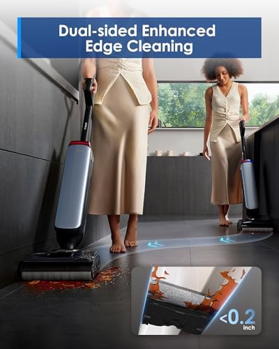 Tineco Floor One S9 Artist Pro Wet Dry Vacuum Cleaner, 22kPa Suction, 360° SmoothDrive, Anti-Tangle Design, 185°F Flashdry, 75 Min Runtime, Dual-Edge Cleaning, 180° Lay-Flat - Image 5