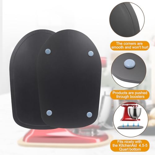 Mixer Slider Compatible with Kitchen aid Bowl Lift 4 .5-5 Qt Stand Mixer Pine Wood - Kitchen Countertop Storage Mover Sliding Caddy for Kitchen Aid 4 .5-5 Qt Mixer (4 .5-5 Qt - Black) - Image 6