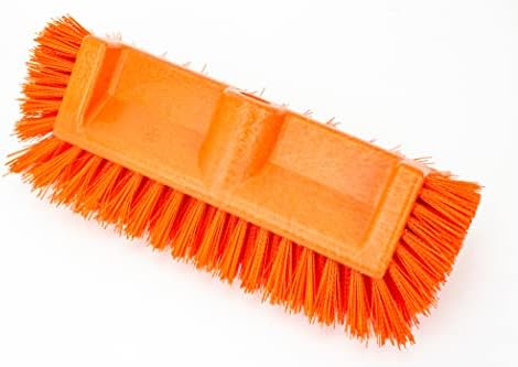 SPARTA Multi-Level Tile Scrub Brush 12" Wide Brush Head, Heavy-Duty Tile Cleaning Brush with End Bristles for Commercial Tiles, Tubs and Floor, Plastic, 12 Inches, Orange - Image 2