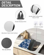 Navy Blue Coastal Stove Top Covers for Electric Stove, Summer Beach Induction Cooktop Cover Protector, Ocean Coral Starfish Conch Range Mat for Glass Top Stove, Kitchen Dish Drying Mat, 24"x21" - Image 4